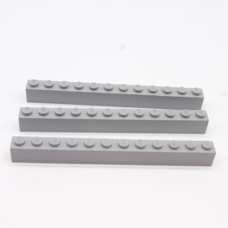 Lego LEG0499 3X 6112 Brick 1x12 Light Bluish Gray Light Gray a little damaged