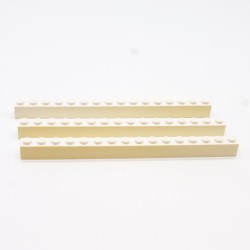 Lego LEG0506 3X 2465 Brick 1x16 Blanc White Jaunies sur 1 Face