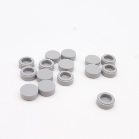 Lego LEG0624 15X 98138 Tile 1x1 Round Light Bluish Gray Gris Clair