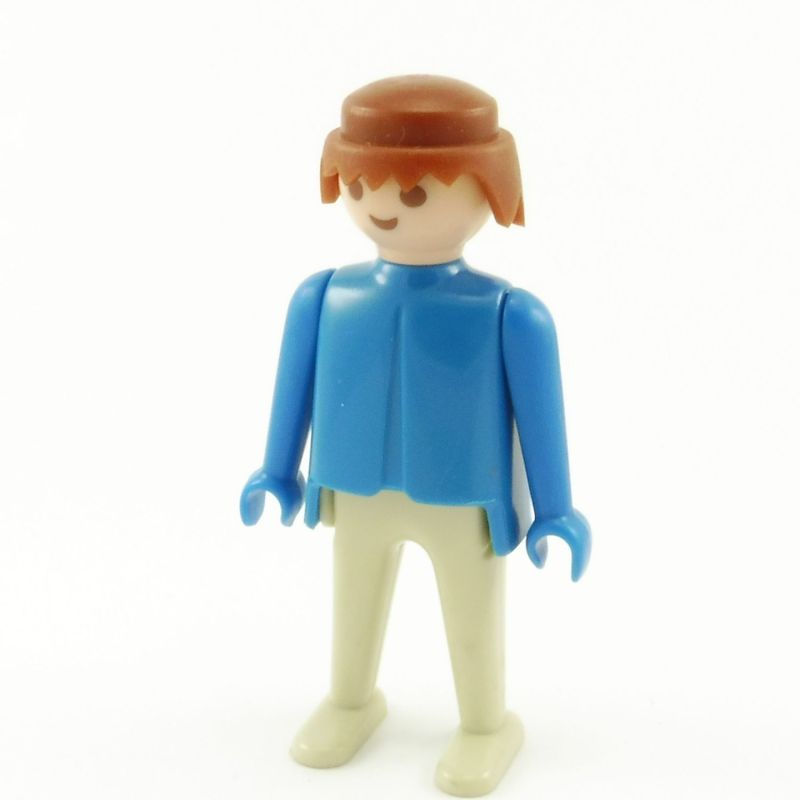 Playmobil Homme Bleu et Gris Vintage 3324 3232 3401 3539