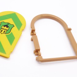 Playmobil Fenêtre Arche Vert et Jaune avec Contour Steck Médiéval Charnières Cassées