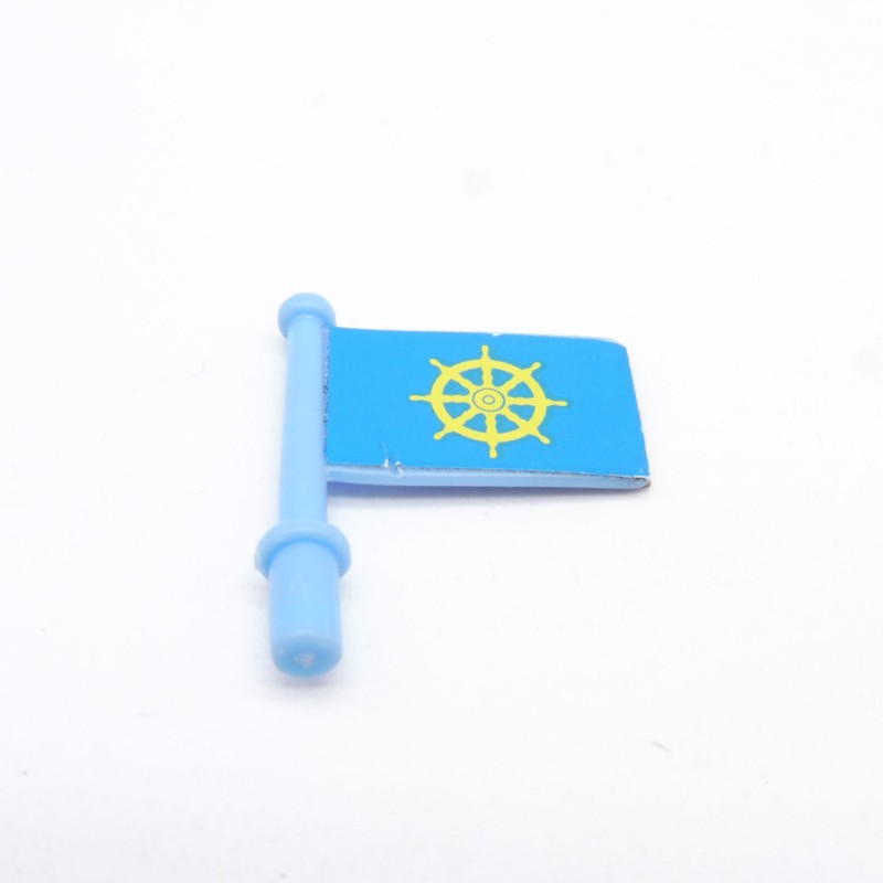 Playmobil 36452 Petit Drapeau Bleu 3574 sticker abimé sur une face