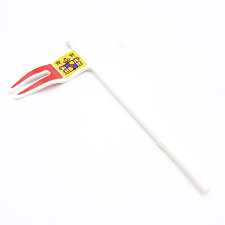 Playmobil 36456 Drapeau étendard Blanc Rouge Jaune avec couronne