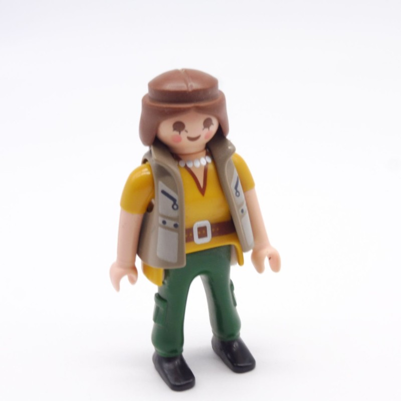 Playmobil 14104 Femme Jaune Vert Gilet Gris Manches Courtes