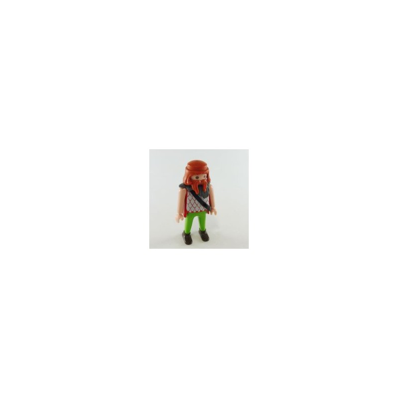 Playmobil 21841 Playmobil Homme Vert et Rouge Col Fourrure Bras Nus