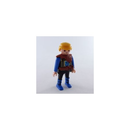 Playmobil 28764 Playmobil Men Knight Blue and Black Fur Collar Brown Belt Brown