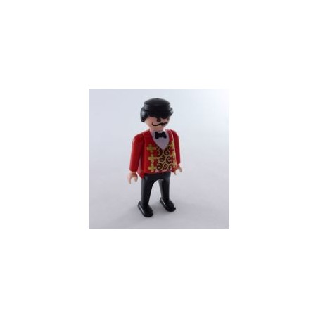 Playmobil 28659 Playmobil Homme Rouge et Noir Gros Ventre Grosse Moustache