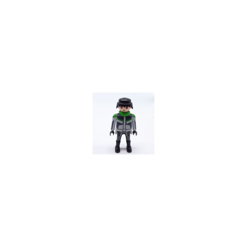 Playmobil 31266 Playmobil Homme Noir Gris et Vert avec Col Vert