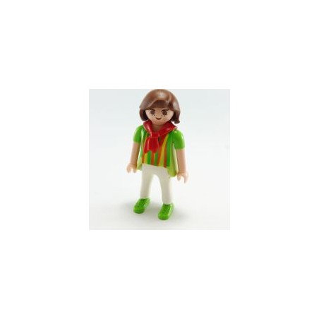 Playmobil 15468 Playmobil Femme Vert Blanc Col Rouge