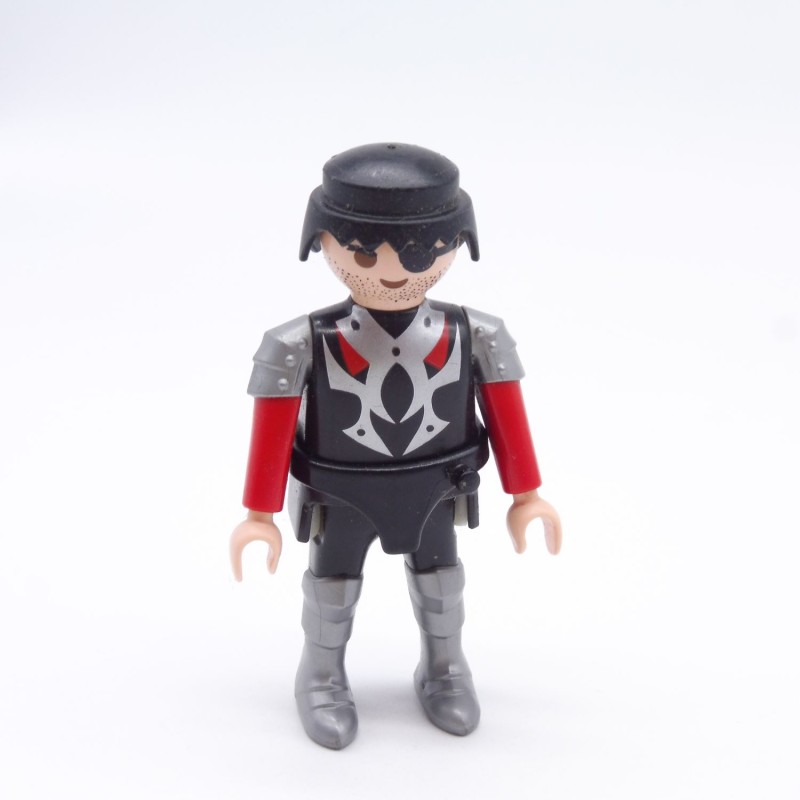 Playmobil 36698 Homme Chevalier Barbare Noir Rouge et Argent Ceinture Noire