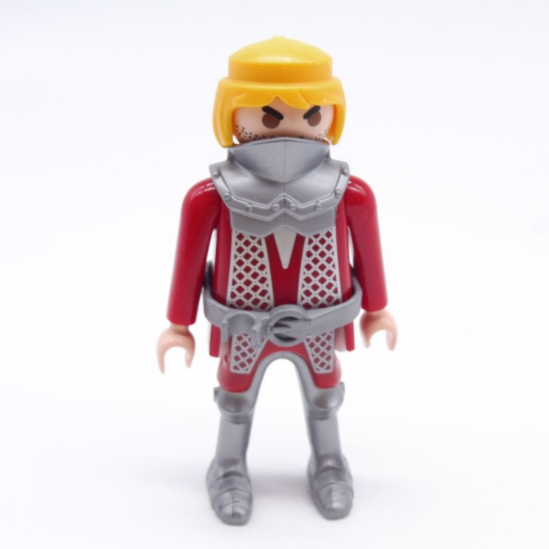 Playmobil 36703 Male Knight Red and Silver Gray Armor and Belt