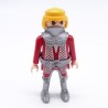 Playmobil 36703 Homme Chevalier Rouge et Argent Armure et Ceinture Grises