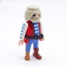 Playmobil 36706 Homme Pirate Rouge Bleu et Blanc Jambe de Bois un peu usé