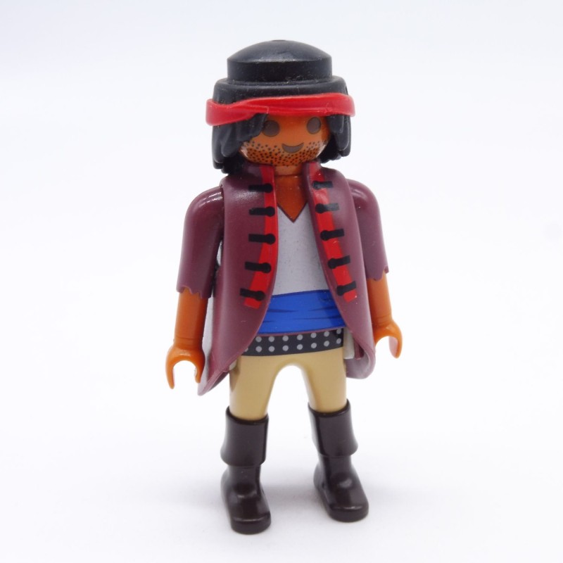 Playmobil 36710 Homme Pirate Hispanique Marron et Bleu Manteau Aubergine