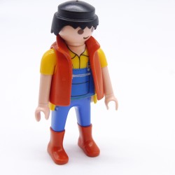 Playmobil 36717 Homme Bleu et Jaune Gilet et Bottes Orange