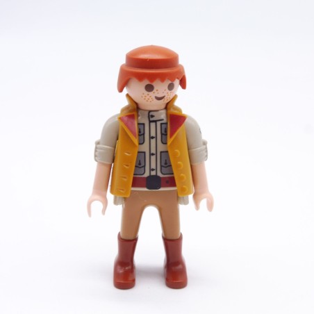 Playmobil 36718 Homme Gris et Marron Gilet Orange Foncé Bottes Marron