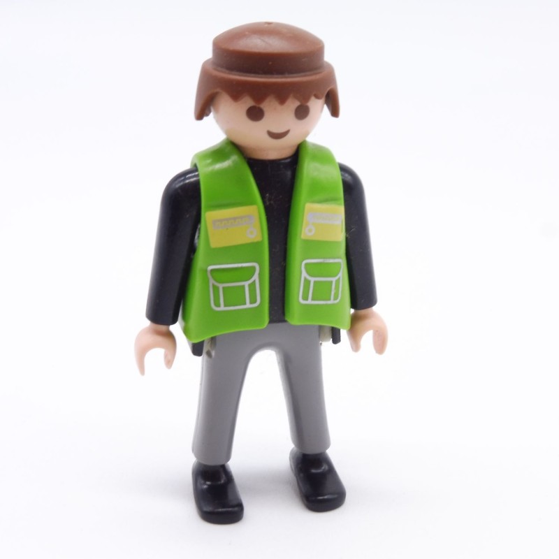 Playmobil 36720 Homme Noir et Gris Gilet Matelassé Vert