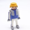 Playmobil 36745 Homme Bleu et Blanc Plastron Gris Grosses Chaussures