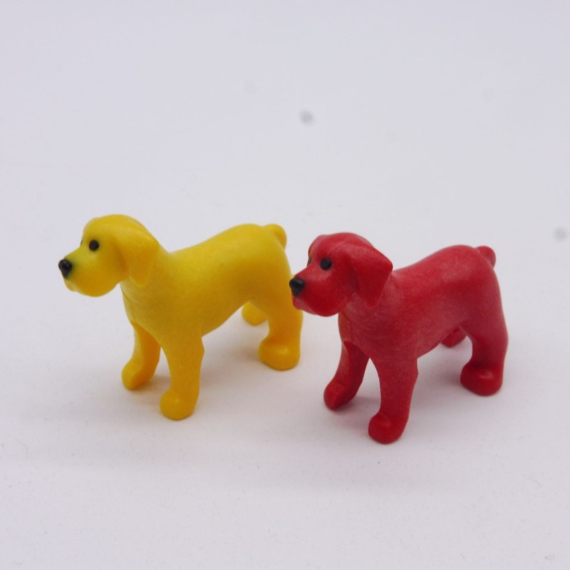 Playmobil 36785 Lot de 2 Chiens Rouge et Jaune