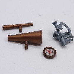 Playmobil 36831 Longue Vue et Porte Voix Cuivre et Sextant et Boussole