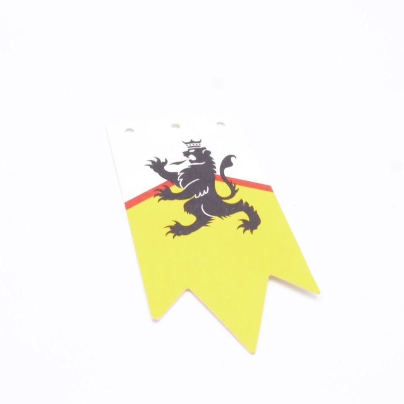 Playmobil 36878 Drapeau Papier Jaune et Blanc Griffon Noir