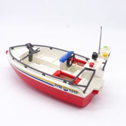 Playmobil Fireboat on Trailer 4823 incomplete, a little dirty