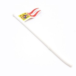 Playmobil 37250 Drapeau étendard Blanc Rouge Jaune avec couronne tordu