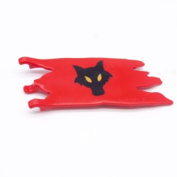 Playmobil 37251 Red Flag Torn Black Wolf