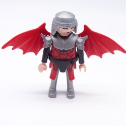 Playmobil 10397 Homme Chevalier Rouge Noir et Argent Ailes de Dragon