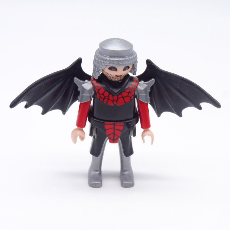 Playmobil 10400 Homme Chevalier Rouge Noir et Argent Ailes de Dragon