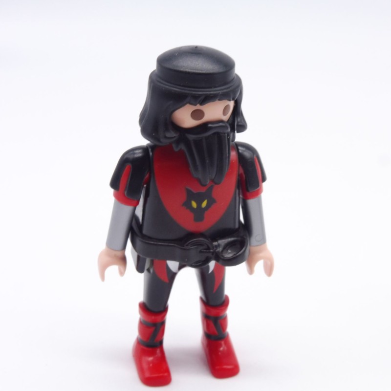 Playmobil 12201 Homme Chevalier du Loup Noir et Rouge Ceinture noire Bottes Vikings