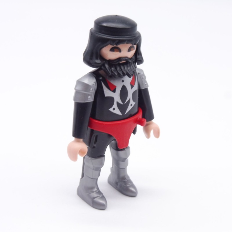 Playmobil 12202 Homme Chevalier Barbare Noir et Argent Ceinture Rouge