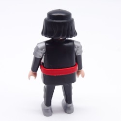 Playmobil Barbarian Knight Man Black and Silver Red Belt