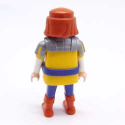 Playmobil Yellow Knight Man Blue Orange Boots Blue Belt