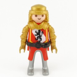 Playmobil 21808 Playmobil Homme Chevalier du Lion Noir Armure Dorée et Rouge