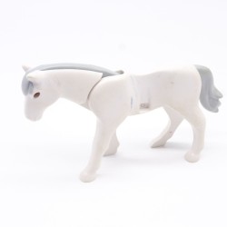 Playmobil White Horse 2nd Generation with Gray Mane a little dirty 