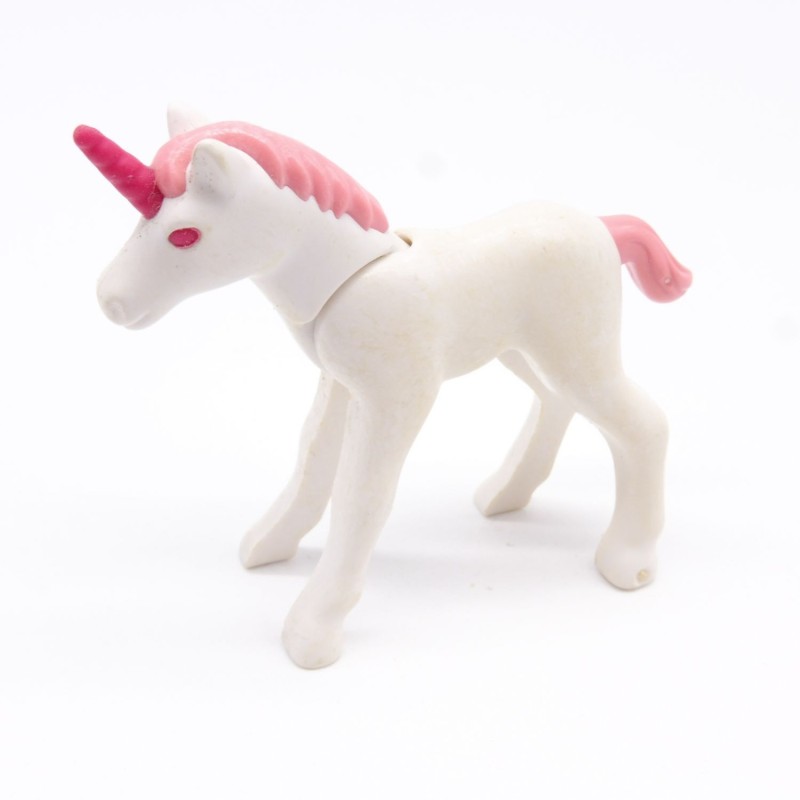 Playmobil 38024 Bébé Licorne Blanche et Rose un peu sale et jaunie