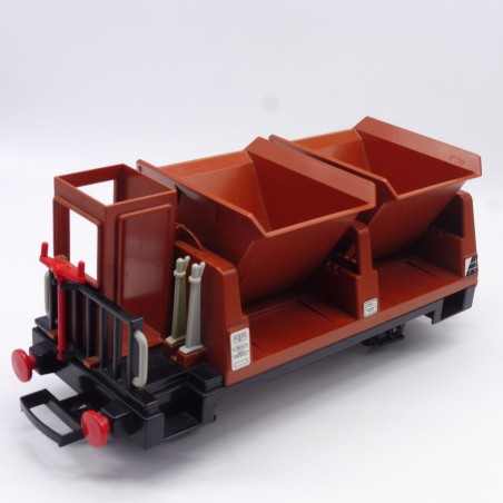 Playmobil 2116 4112 Wagon 2 Bennes Marron manque le toit