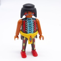 Playmobil 38498 Guerrier Indien Marron et Bleu Ceinture Jaune