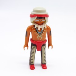 Playmobil 38502 Guerrier Indien Corps Fin Collier Blanc Ceinture Rouge