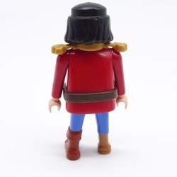 Playmobil 38514 Homme Pirate Rouge et Bleu Jambe de Bois épaulettes Dorées