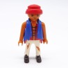 Playmobil 38517 Homme Pirate Hispanique Rouge et Blanc Gilet Bleu Cheveux Rouges