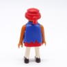 Playmobil 38517 Homme Pirate Hispanique Rouge et Blanc Gilet Bleu Cheveux Rouges