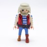 Playmobil 38531 Homme Pirate Rouge Bleu et Blanc Jambe de Bois usé