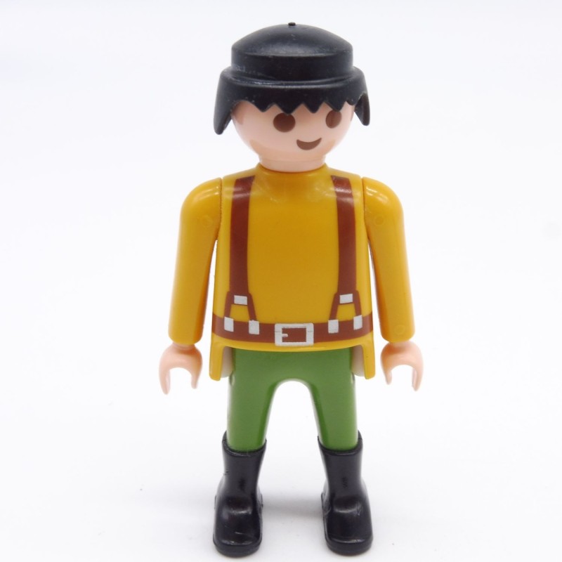 Playmobil 38533 Homme Cowboy Jaune Moutarde et Vert Bretelles Marrons