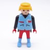 Playmobil 38541 Homme Pilote Moto Reporter TVI Rouge Noir Gilet Bleu un peu sale