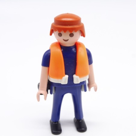 Playmobil 38546 Homme Garde Côte Bleu gilet Orange 4448