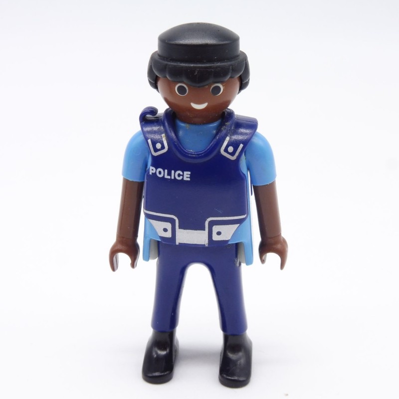 Playmobil 38563 Homme Policier Bleu Africain avec Gilet Pareballe