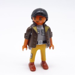 Playmobil 38575 Femme Hispanique Gris et Jaune gilet Marron