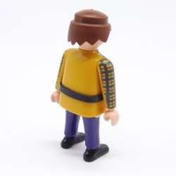 Playmobil Man Violet Jaune & Gray with Black belt & Mask of Robber 